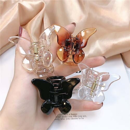 

1pc Women's Hair Clip For Street Daily Holiday Butterfly Minimalist Plastic White Black Champagne