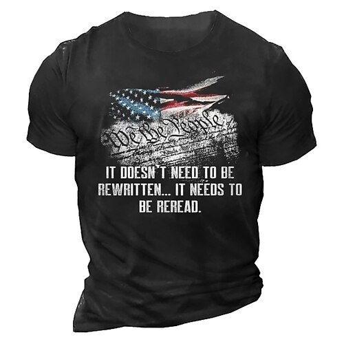 

Men's T shirt Tee Graphic Letter Crew Neck Green Navy Blue Gray Black 3D Print Outdoor Casual Short Sleeve Print Clothing Apparel Vintage Fashion Designer Big and Tall / Summer / Summer