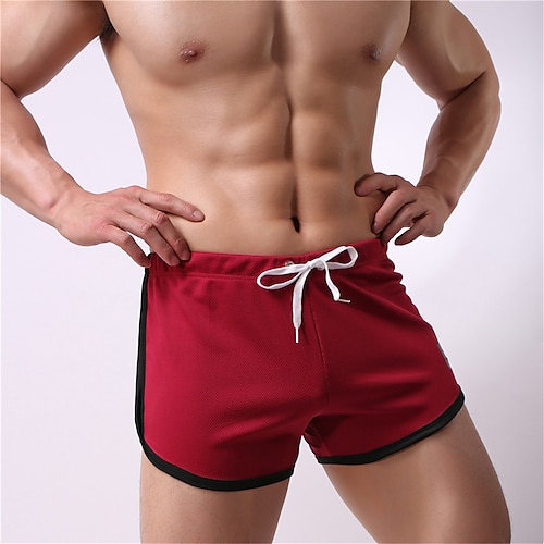 

Men's Running Shorts Athletic Shorts Retro Bottoms Athletic Breathable Quick Dry Moisture Wicking Fitness Gym Workout Running Sportswear Activewear Black Dark Navy Red