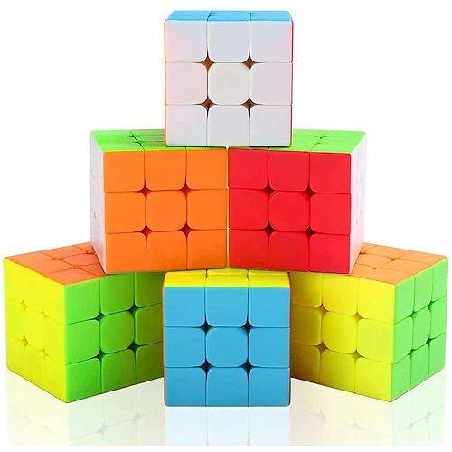 

Speed Cube Set 6 pcs Magic Cube IQ Cube QI YI 333 Fidget Desk Toy Magic Cube Educational Toy Puzzle Cube Professional Level Speed Teenager Adults' Toy Gift