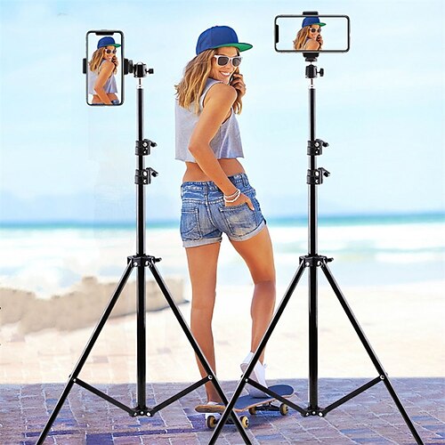 

Phone Tripod Portable Foldable Adjustable Phone Holder for Desk Selfies / Vlogging / Live Streaming Compatible with Tablet All Mobile Phone Phone Accessory