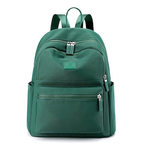 

Women's Unisex Commuter Backpack Oxford Cloth Nylon Solid Color Large Capacity Waterproof Zipper School Daily Light Purple Wine Green Black Blue