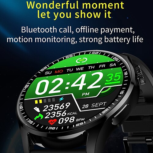 

WS3 Smart Watch 1.28 inch Smartwatch Fitness Running Watch Bluetooth Temperature Monitoring Pedometer Call Reminder Compatible with Android iOS Men Hands-Free Calls Message Reminder Camera Control IP