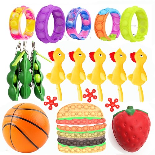 

Finger Toy Squeeze Toy / Sensory Toy Sensory Fidget Toy Stress Reliever 18 pcs Portable Gift Cute Stress and Anxiety Relief Flexible Durable Non-toxic For Adults' Men Boys and Girls Home Christmas