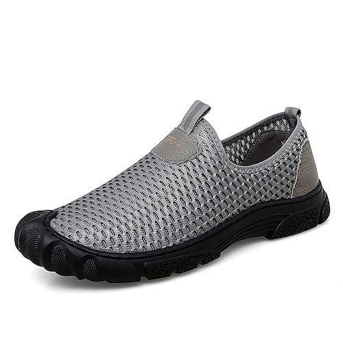 

Homens Mocassins e Slip-Ons Sapatos Confortáveis Esportivo Casual Ao ar livre Diário Com Transparência Respirável Preto Cinzento Verão Primavera