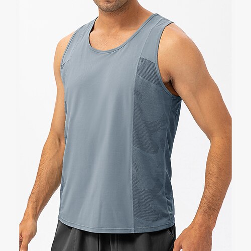 

Men's Workout Tank Top Running Tank Top Sleeveless Tank Top Casual Athleisure Spandex Breathable Quick Dry Lightweight Fitness Gym Workout Running Sportswear Activewear Black Green Gray