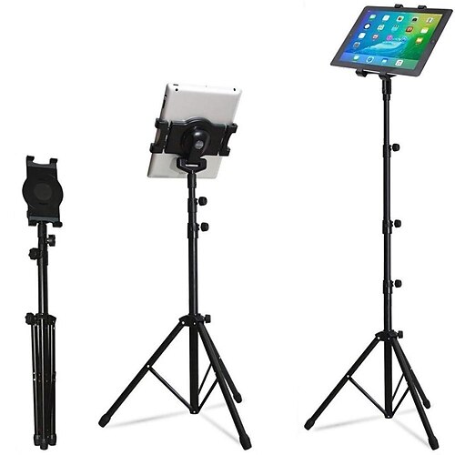 

Tablet Tripod Mount Floor Stand, Height Adjustable 20 to 60 Inch Tablet Tripod Stand Mount for iPad Air Mini 7-10 inch