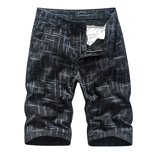 

Men's Casual Classic Shorts Cargo Shorts Work Shorts Multi Pocket Short Pants Daily Inelastic Lattice Outdoor Mid Waist Black Army Green Grey Khaki Deep Blue 29 30 31 32 33 / Summer