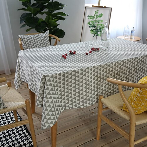 

Farmhouse Style Tablecloth Cotton Linen Rectangle Table Cloths for Kitchen Dining, Party, Holiday, Christmas, Buffet