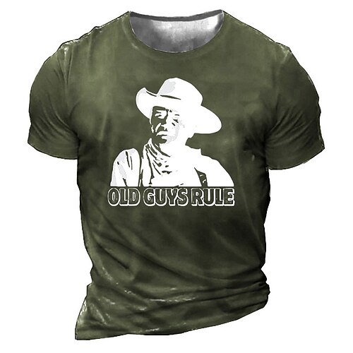 

Men's Unisex T shirt Tee 3D Print Graphic Prints Human Crew Neck Street Daily Print Short Sleeve Tops Casual Vintage Designer Big and Tall Black Army Green Dark Gray