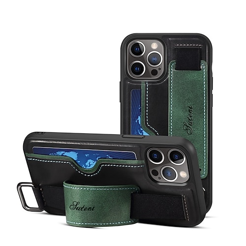

Phone Case For Apple Wallet Card iPhone 13 12 Pro Max Mini Shockproof Dustproof Card Holder Slots Solid Colored TPU PU Leather
