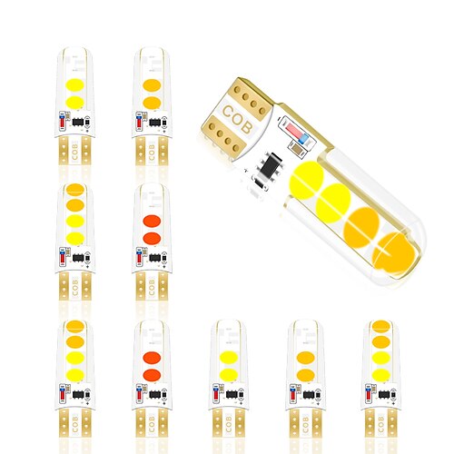 

10PCS W5W T10 LED Double color Strobe LED Flash LED 194 168 W5W COB 8SMD Led Parking Bulb Auto Wedge Clearance LampCANBUS Silic
