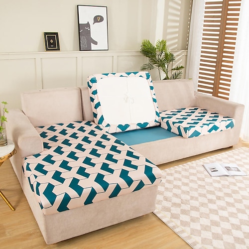 

Stretch Sofa Seat Cushion Cover Slipcover Elastic Couch Armchair Loveseat 4 or 3 Seater Geometric Plaid High Elasticity Four Seasons Universal Super Soft Fabric Retro Hot Sale