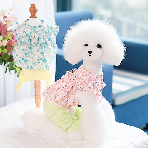 

Dog Cat Dress Flower Fashion Cute Sports Casual / Daily Dog Clothes Puppy Clothes Dog Outfits Soft Rosy Pink Blue Costume for Girl and Boy Dog Polyster XS S M L XL XXL