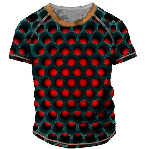 

Men's Unisex T shirt Tee 3D Print Graphic Prints Geometry Crew Neck Street Daily Print Short Sleeve Tops Casual Designer Big and Tall Sports Green Blue Purple