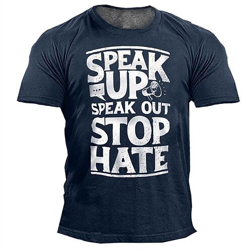 

Men's T shirt Tee 3D Print Graphic Letter Crew Neck Casual Daily Print Short Sleeve Tops Fashion Vintage Designer Big and Tall Green Black Blue