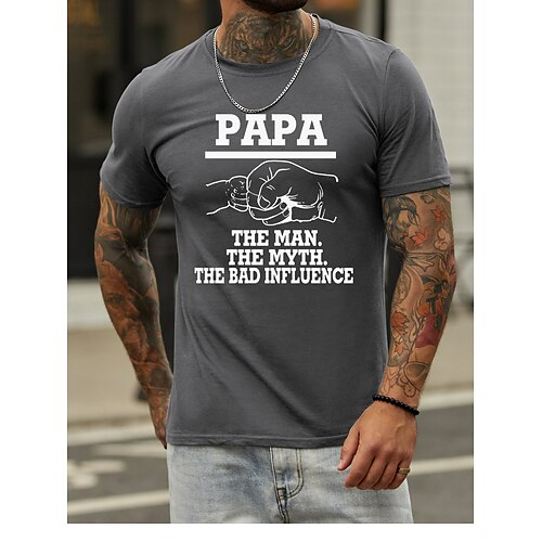

Men's T shirt Hot Stamping Letter Round Neck Casual Daily Print Short Sleeve Tops Simple Basic Blue Black Gray