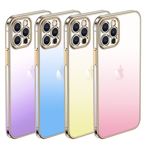 

Phone Case For Apple Classic Series iPhone 13 Pro Max 12 11 SE 2022 X XR XS Max 8 7 Bumper Frame Dustproof Four Corners Drop Resistance Color Gradient TPU