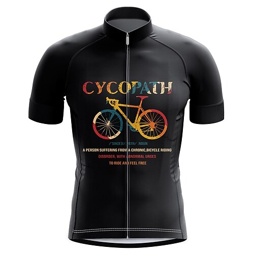 

21Grams Men's Cycling Jersey Short Sleeve Bike Top with 3 Rear Pockets Mountain Bike MTB Road Bike Cycling Breathable Quick Dry Moisture Wicking Reflective Strips Black Graphic Polyester Spandex