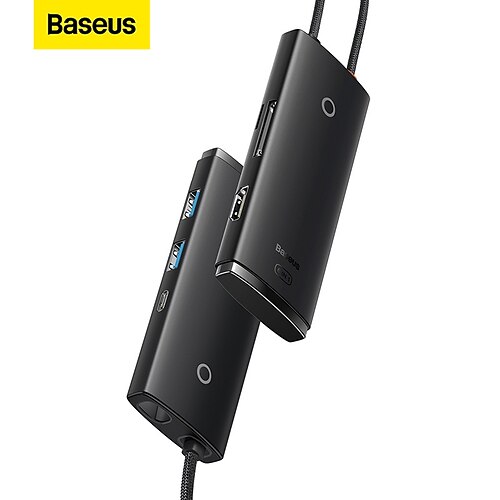 

Baseus Lite Series 6-Port Type-C HUB Docking Station (Type-C to HDMIUSB3.02Type-C DataSD/TF) Black