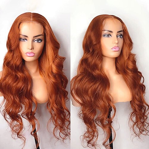 

Soft Orange Body Wave Synthetic Wigs for Black Women High Temperature Fiber Hair Synthetic Wigs Natural Hairline Daily Wig