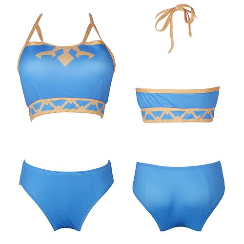 

Bañadores Traje de baño Tapadera Retro Antiguo 1950s Mujer Color sólido Princesa zelda Poliéster Azul Piscina Cima Falda Pantalones cortos