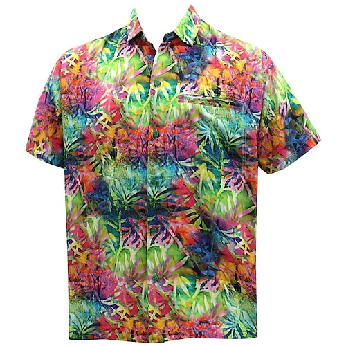 

Men's Shirt Graphic Prints Turndown Street Casual 3D Button-Down Short Sleeve Tops Casual Fashion Comfortable Beach Rainbow