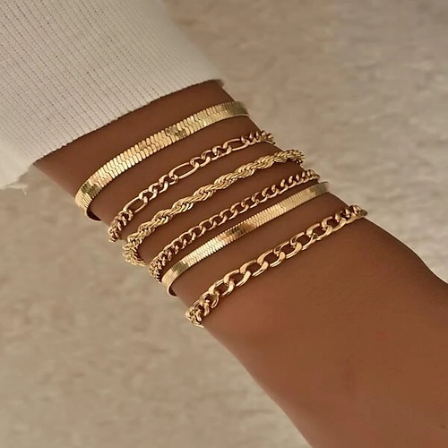 

Women's Bracelets Textured Street Geometry Jewelry Sets