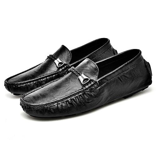 

Hombre Zapatos de taco bajo y Slip-On Casual Clásico Diario Oficina y carrera PU Negro Marrón Primavera Verano