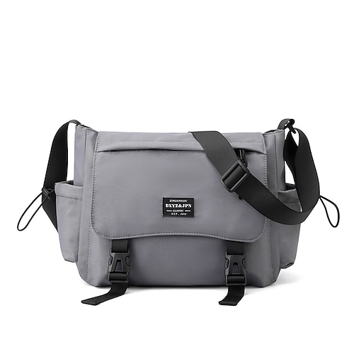 

Per uomo Borsa a tracolla Nylon Giornaliero Cerniera Tinta unica Nero Verde militare Grigio