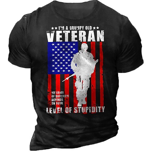 

Men's Unisex T shirt 3D Print Graphic Prints National Flag Crew Neck Independence Day Street Daily Print Short Sleeve Tops Casual Designer Big and Tall Sports Black Army Green Dark Gray