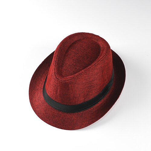 

Hats Linen / Cotton Blend Straw Hat Casual Holiday Simple With Pure Color Headpiece Headwear