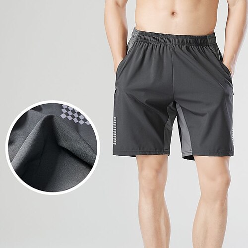 

Men's Casual / Sporty Athletic Chinos Shorts Drawstring Pocket Elastic Waist Short Pants Casual Daily Micro-elastic Geometry Comfort Breathable Mid Waist Black Grey M L XL XXL 3XL
