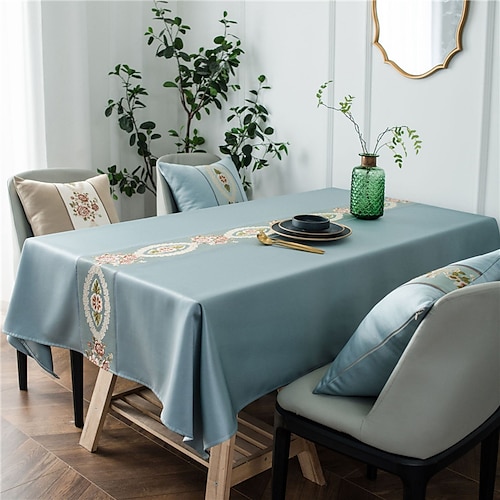 

Pastoral Tablecloth Cotton Linen Fabric Table Cloth - Washable Table Cover Dust-Proof Wrinkle Resistant for Restaurant, Picnic, Indoor and Outdoor Dining