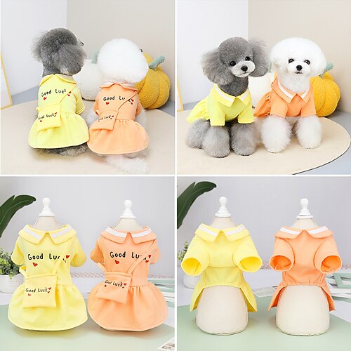 

2Pcs Dog Dress Heart Quotes Sayings Fashion Cute Casual / Daily Outdoor Dog Clothes Puppy Clothes Dog Outfits Soft 2 Costume for Girl and Boy Dog Polyester Cotton