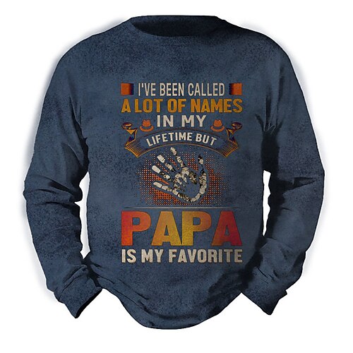 

Men's Unisex Sweatshirt Pullover Graphic Prints Hand Letter Print Daily Sports 3D Print Casual Vintage Hoodies Sweatshirts Blue