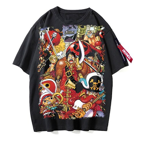 

Inspired by One Piece Monkey D. Luffy Cosplay Costume T-shirt Polyester / Cotton Blend Pattern Harajuku Graphic Kawaii T-shirt For Men's / Women's / Couple's