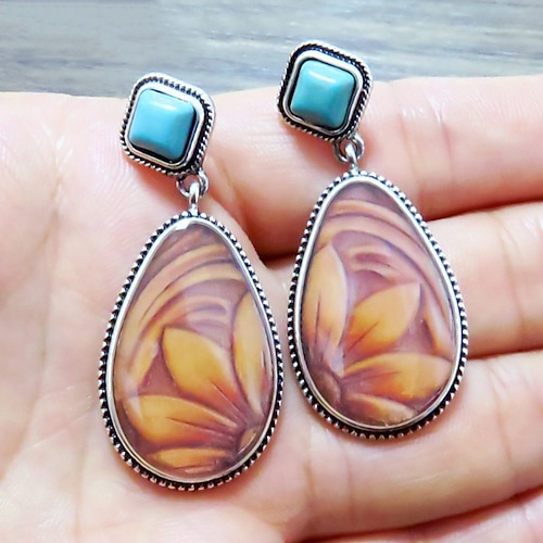 

Women's Earrings Textured Street Flower Earring