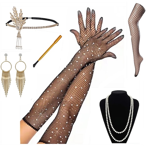 

Il grande Gatsby Il grande Gatsby Fascia per capelli da ballerina charleston Costume Collana di perle Vintage ▾ Cosplay Halloween Festival Guanti / Calze / Cappelli / Collane / Orecchini / Calze