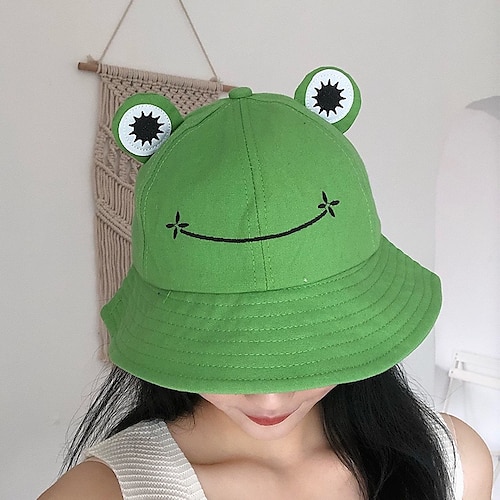 

Frog Bucket Hat For Women Summer Casual Plain Female Outdoor Hiking Beach Fishing Sunscreen Hat (Hat circumference 56-58CM)