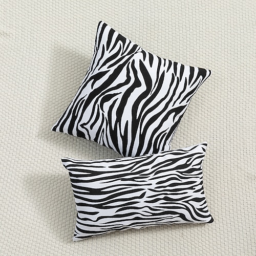 

1 pcs Polyester Pillow Cover Striped Modern Square Zipper Traditional Classic