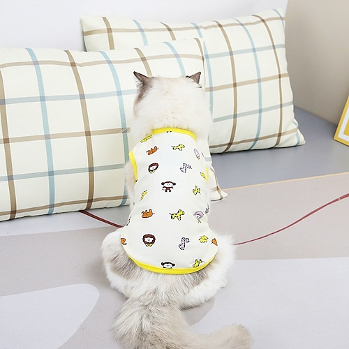 

Dog Cat Vest Animal Fashion Cute Casual / Daily Outdoor Dog Clothes Puppy Clothes Dog Outfits Soft Blue Yellow Costume for Girl and Boy Dog Polyester S M L XL XXL