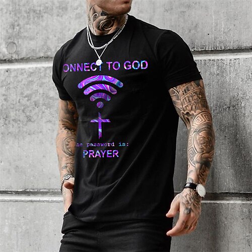

Men's T shirt Tee Graphic Letter Crew Neck Army Green Dark Gray Red Navy Blue Black Print Street Casual Short Sleeve Print Clothing Apparel Fashion Designer Classic Comfortable / Summer / Summer