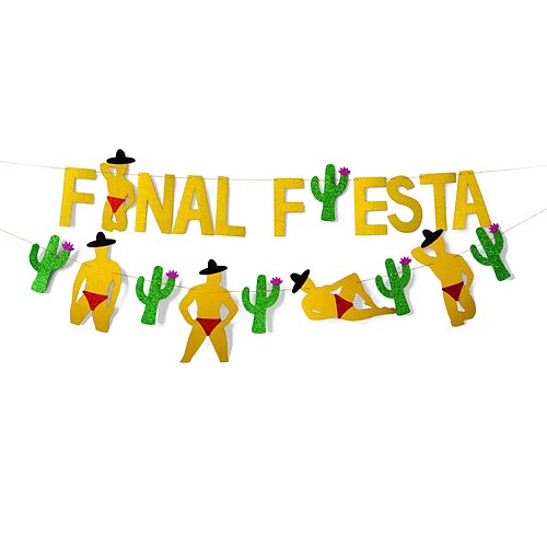 

2Pcs Random Cactus Final Fiesta Banner Bachelorette Mexican Themed Party Banner 20 Options