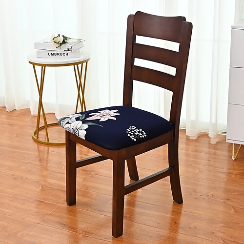 

2 Pack Stretch Floral Printed Chair Seat Covers, Removable Washable Anti-Dust Dinning Room Chair Seat Cushion Slipcovers