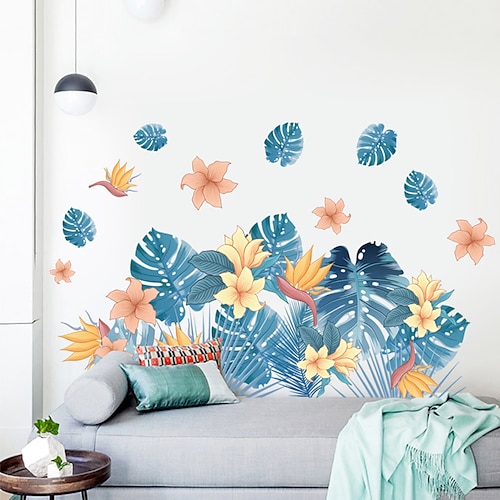 

Nordic Tropical Green Plant Colorful Turtle Leaf Living Room Background Decoration Can Be Removed Stickers