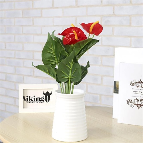 

kunstig blomst anthurium grønne planter plast moderne moderne bordplade blomst 1 stk