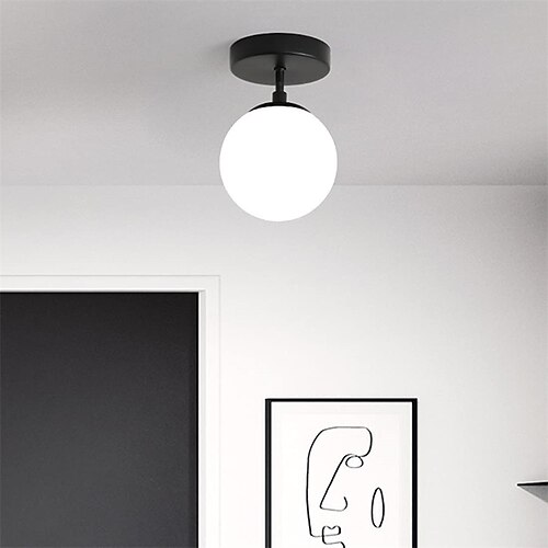 

14 cm loftslampe led globe sort metal klassisk stilfuld moderne spisestue stue 220-240v