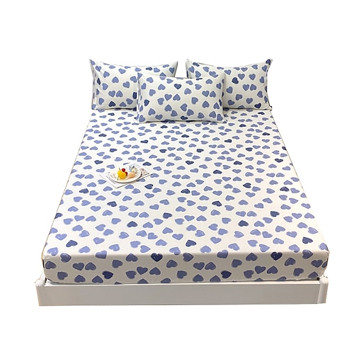 

1 Piece 100% Cotton Mattress Protector Soft Fitted Sheet Breathable Bed Mattress Cover, 10/25cm Deep Pocket(Not Include Pillowcase)