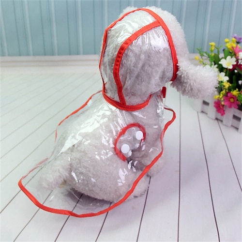 

Capa de chuva para cachorro primavera/verão ursinho de pelúcia cachorro pequeno poodle cachorro capa de chuva transparente capa de chuva roupas para animais de estimação à prova d'água